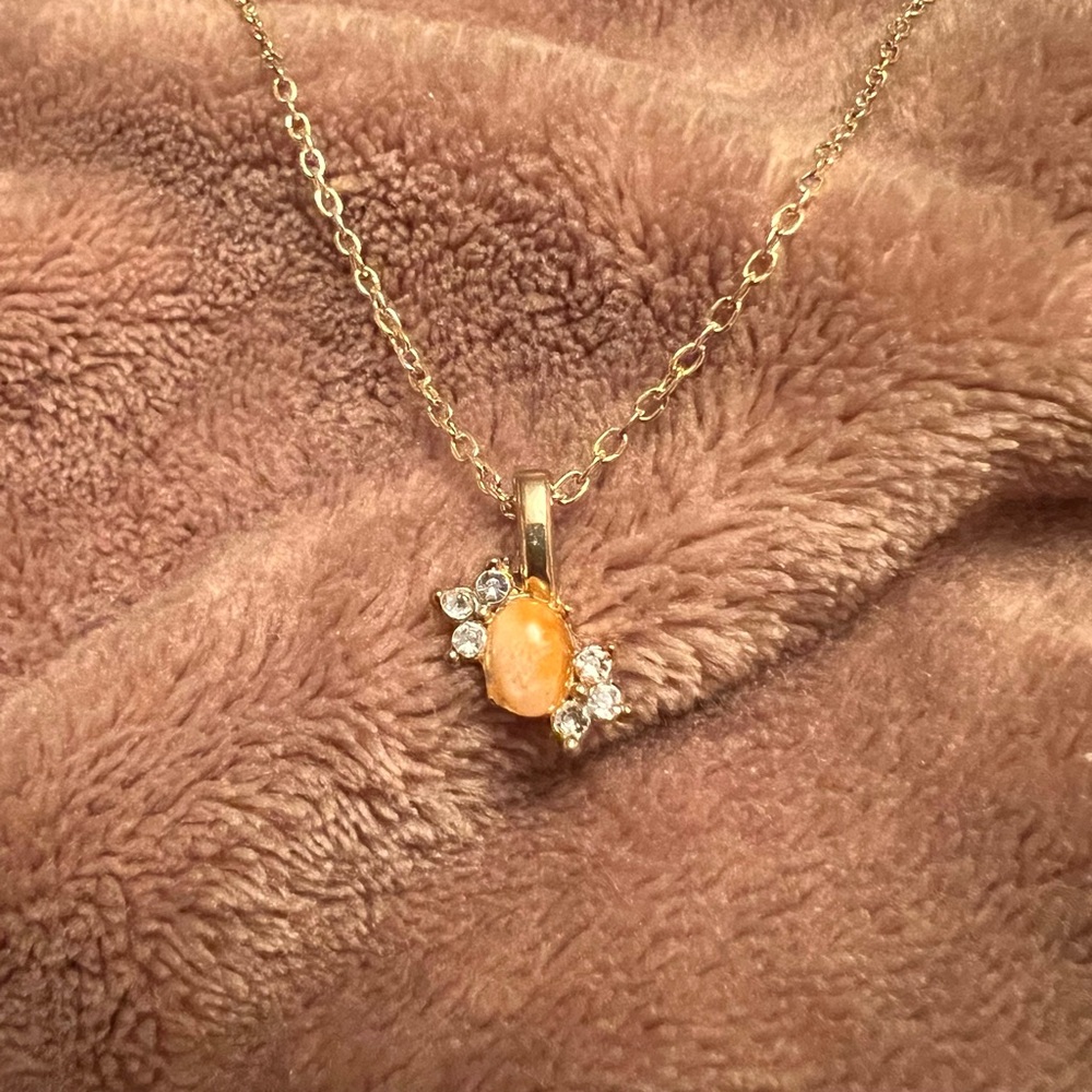 WHIMSY Elegant Gold Citrine Yellow Oval-Cut Gemstone Crystal Necklace